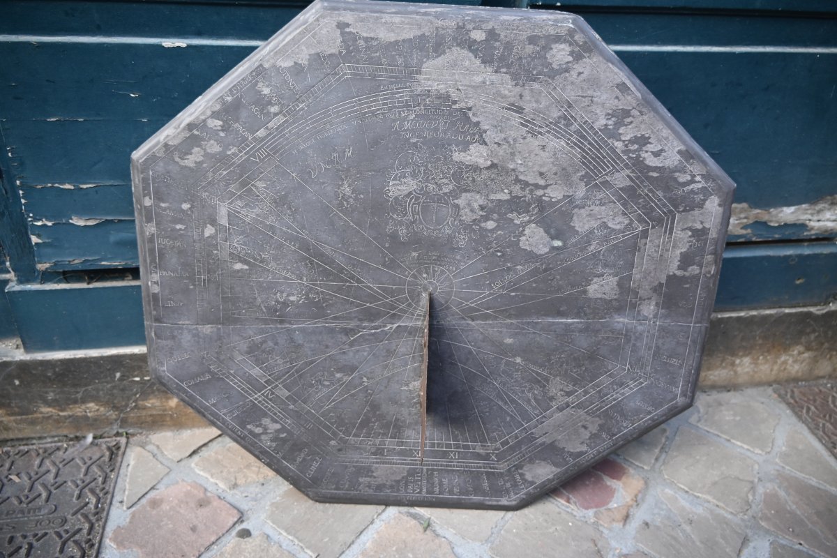 Large Slate Sundial From The Louis XIV Period, By Thierry De Maissieres
