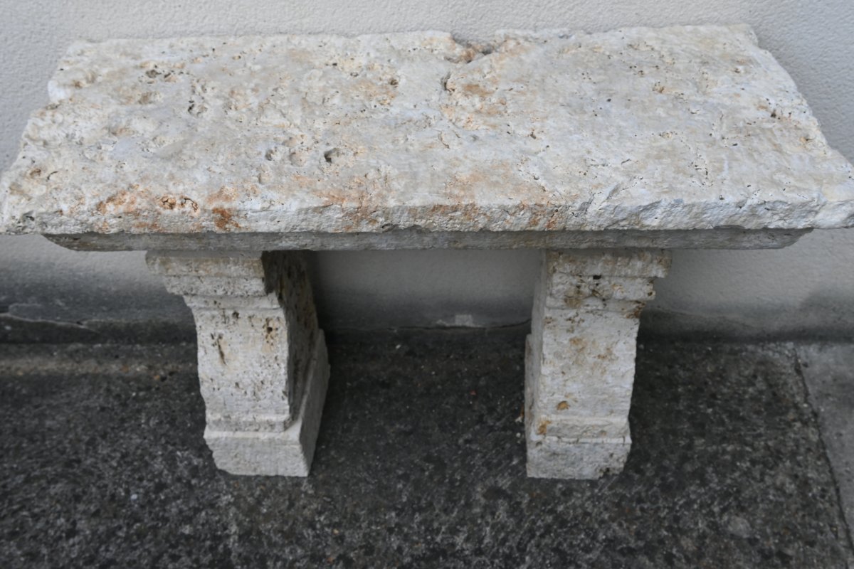 Console en pierre de Berchères recomposée d éléments anciens-photo-5