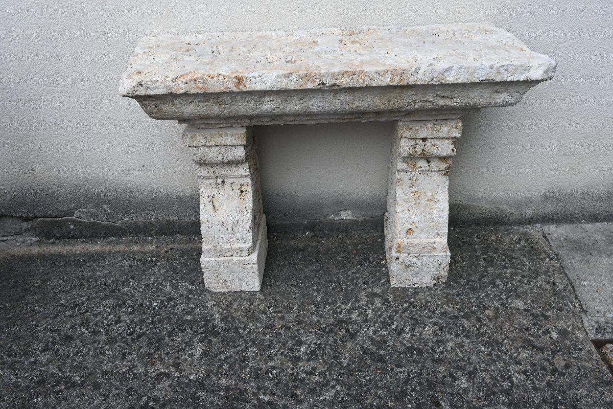 Console en pierre de Berchères recomposée d éléments anciens-photo-6