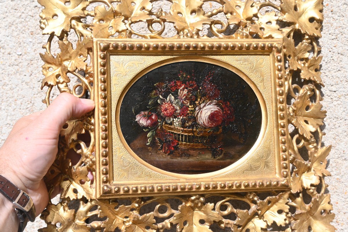 Paire de cuivres fin XVII , bouquets de fleurs Italie -photo-7