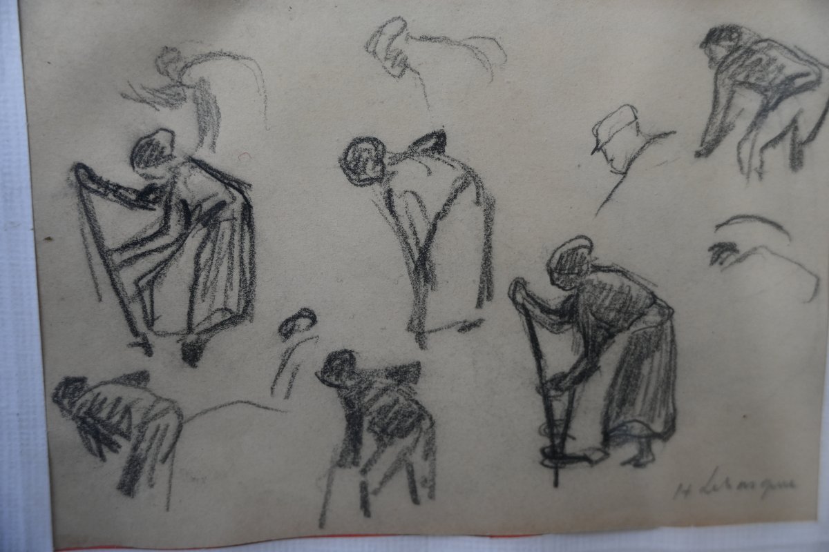 Henri Lebasque , dessin femmes aux champs-photo-3