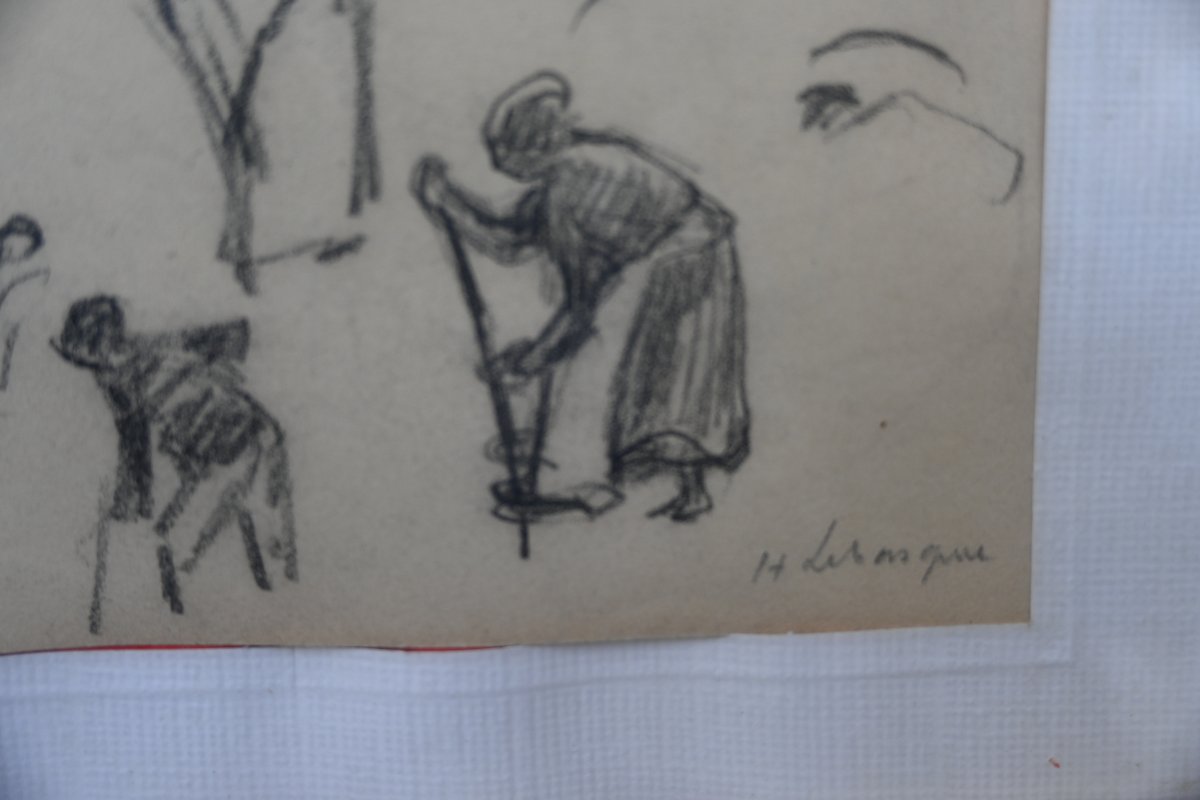 Henri Lebasque , dessin femmes aux champs-photo-4
