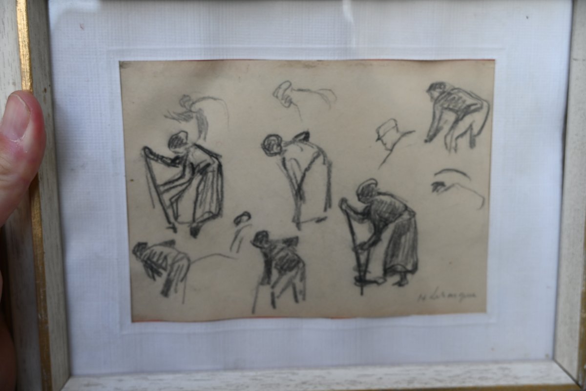Henri Lebasque , dessin femmes aux champs-photo-2