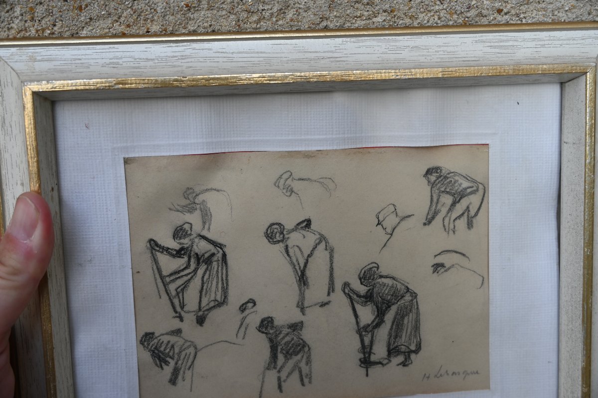 Henri Lebasque , dessin femmes aux champs-photo-3