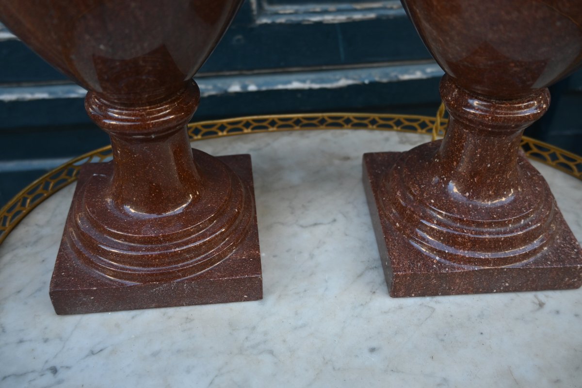 Pair Of Baluster-shaped Marble Lamps -photo-4