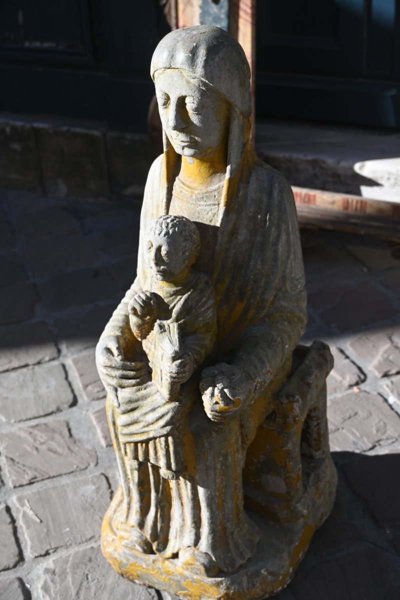 Viege  Throne Of Wisdom  Made Of Reconstituted Stone, In The Style Of The 11th Century-photo-4