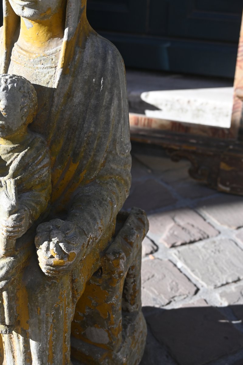 Viege  Throne Of Wisdom  Made Of Reconstituted Stone, In The Style Of The 11th Century-photo-2