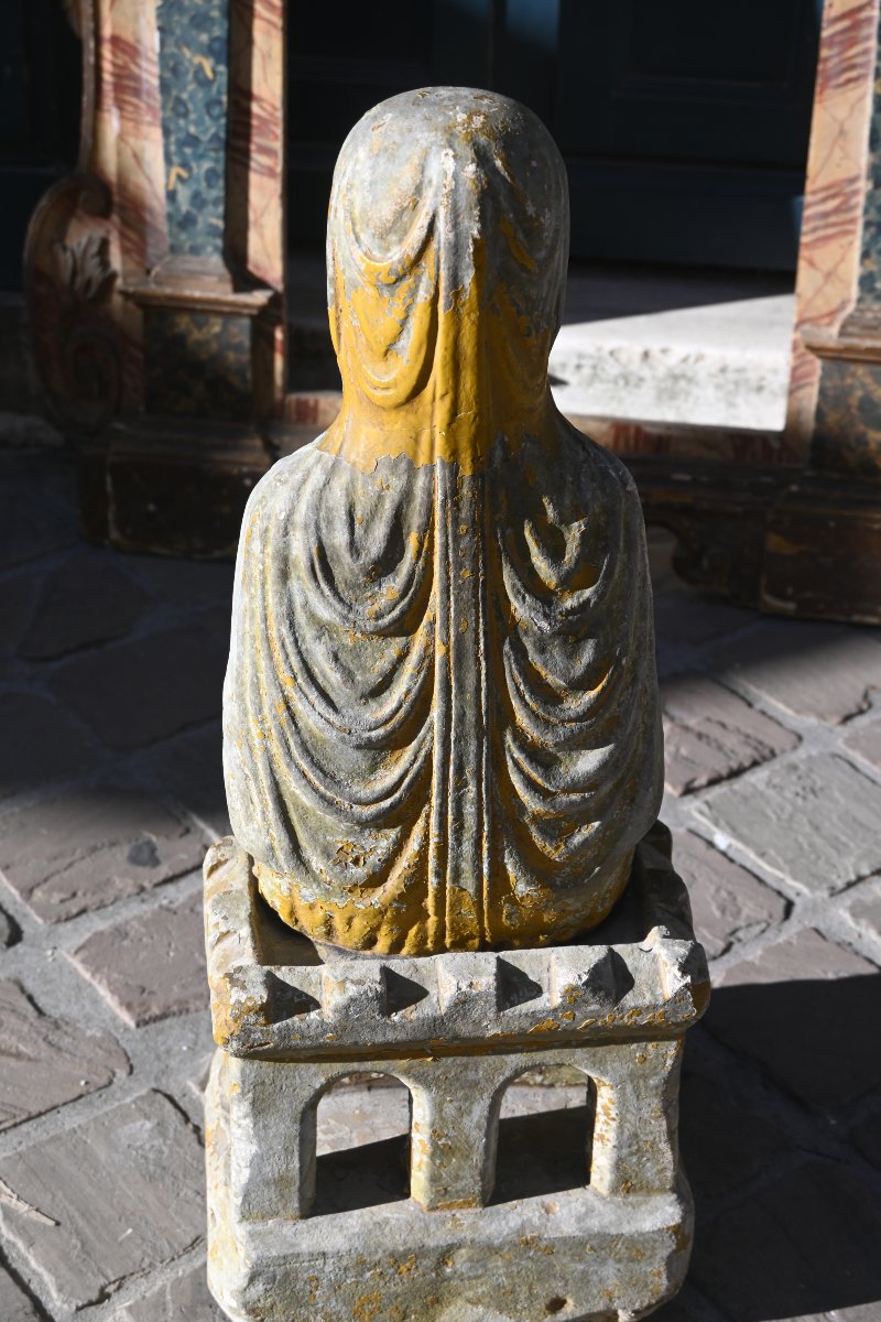 Viege  Throne Of Wisdom  Made Of Reconstituted Stone, In The Style Of The 11th Century-photo-4