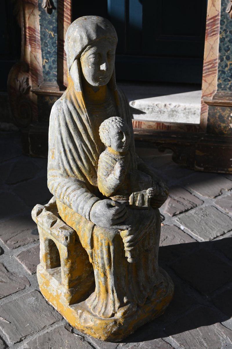 Viege  Throne Of Wisdom  Made Of Reconstituted Stone, In The Style Of The 11th Century-photo-5