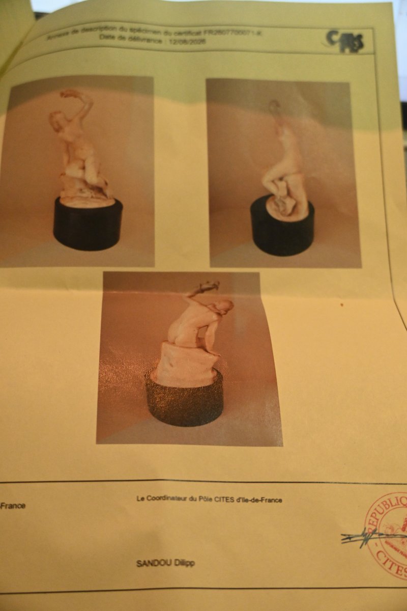 Important And Rare Ivory Sculpture Of Cleopatra -photo-4