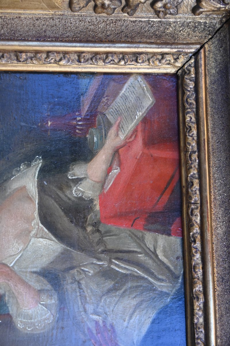 Pair Of 18th-century Panels: Reading And The Presentation Of The Dowry -photo-5