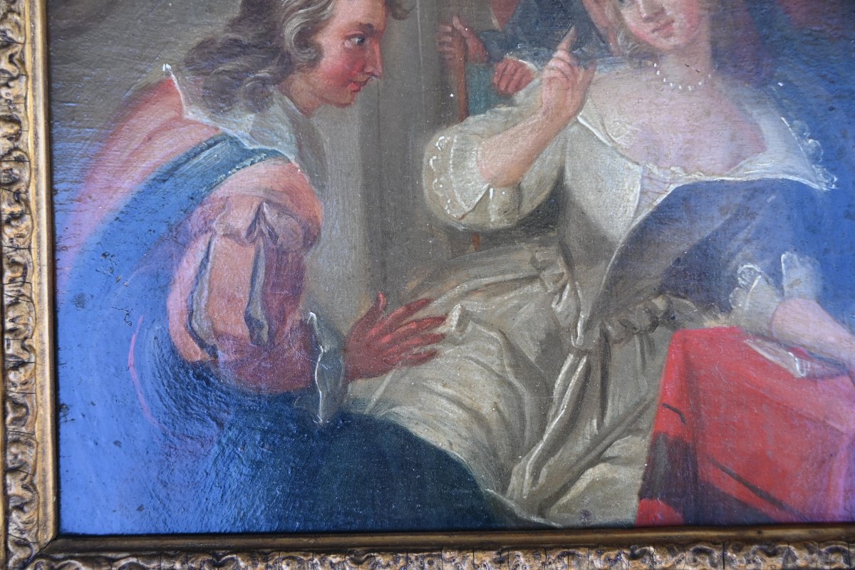 Pair Of 18th-century Panels: Reading And The Presentation Of The Dowry -photo-7