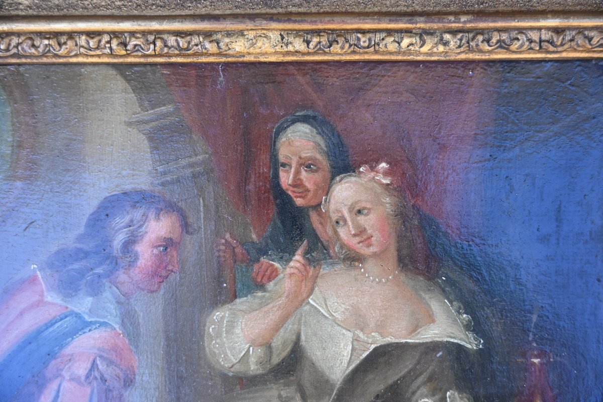 Pair Of 18th-century Panels: Reading And The Presentation Of The Dowry -photo-8