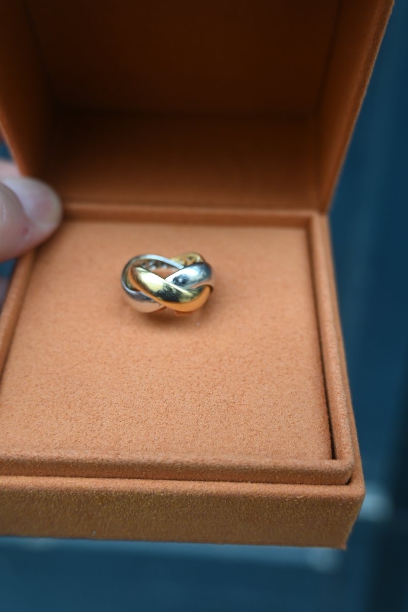 Poiray , bague tresse , or jaune et blanc-photo-3