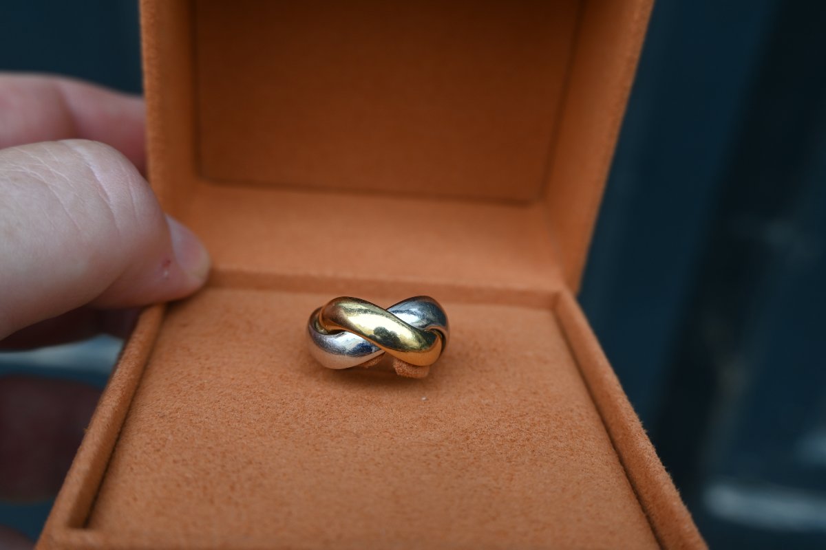 Poiray , bague tresse , or jaune et blanc-photo-4
