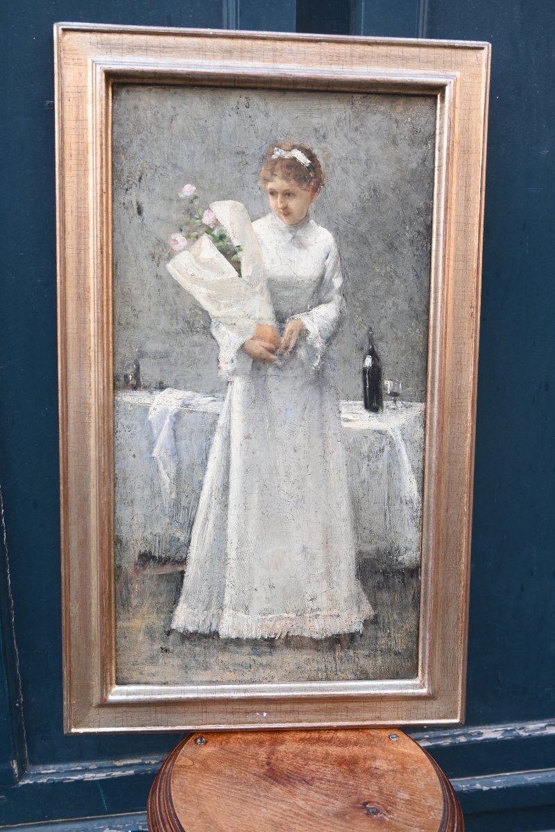 The Young Bride, Oil On Canvas-photo-4