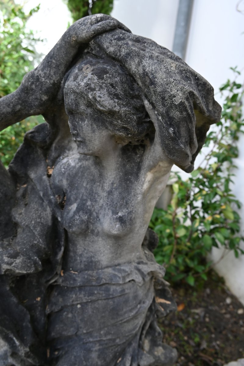 Important groupe en marbre blanc , XVIII , Bacchus et Nymphe-photo-4