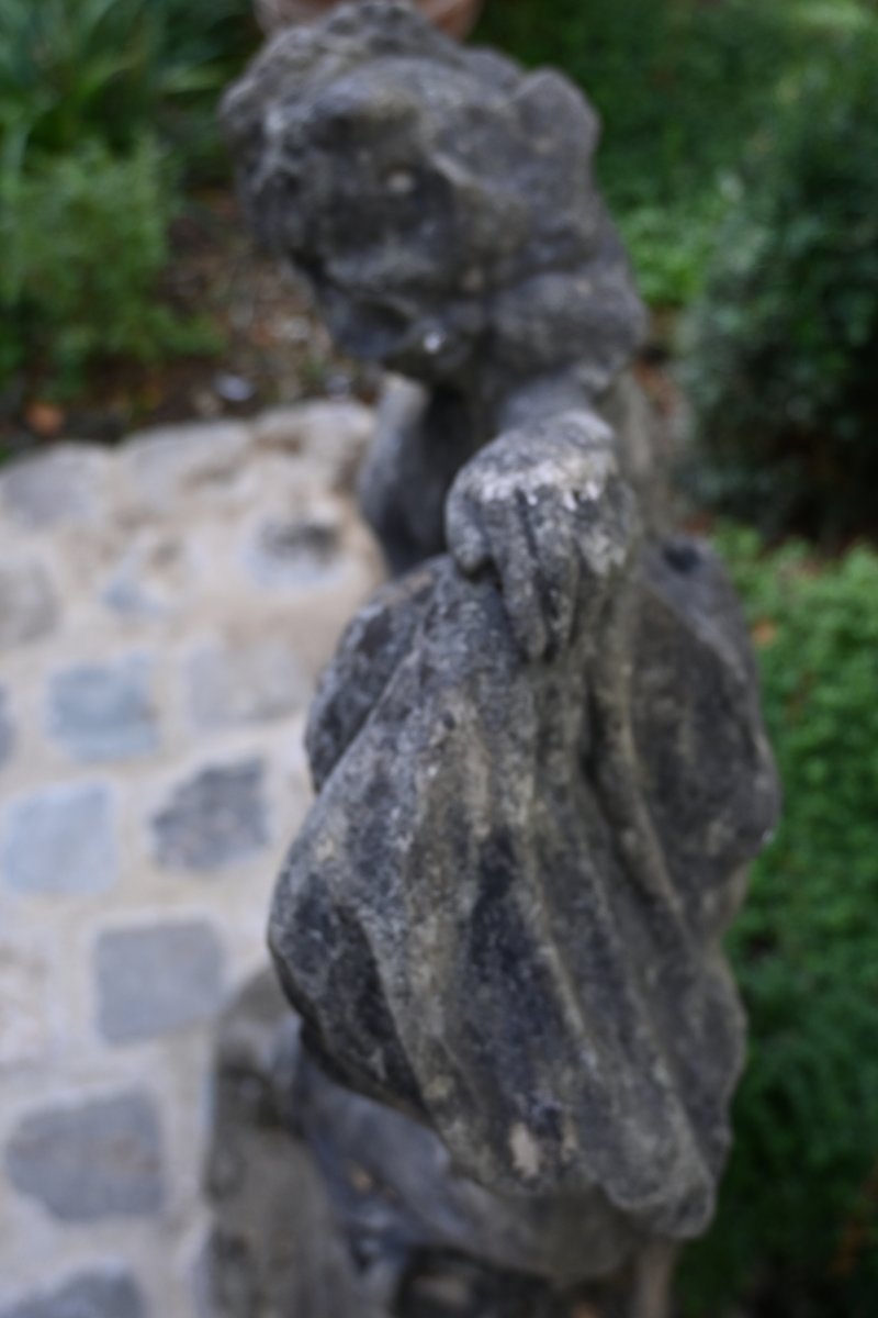 Important groupe en marbre blanc , XVIII , Bacchus et Nymphe-photo-8