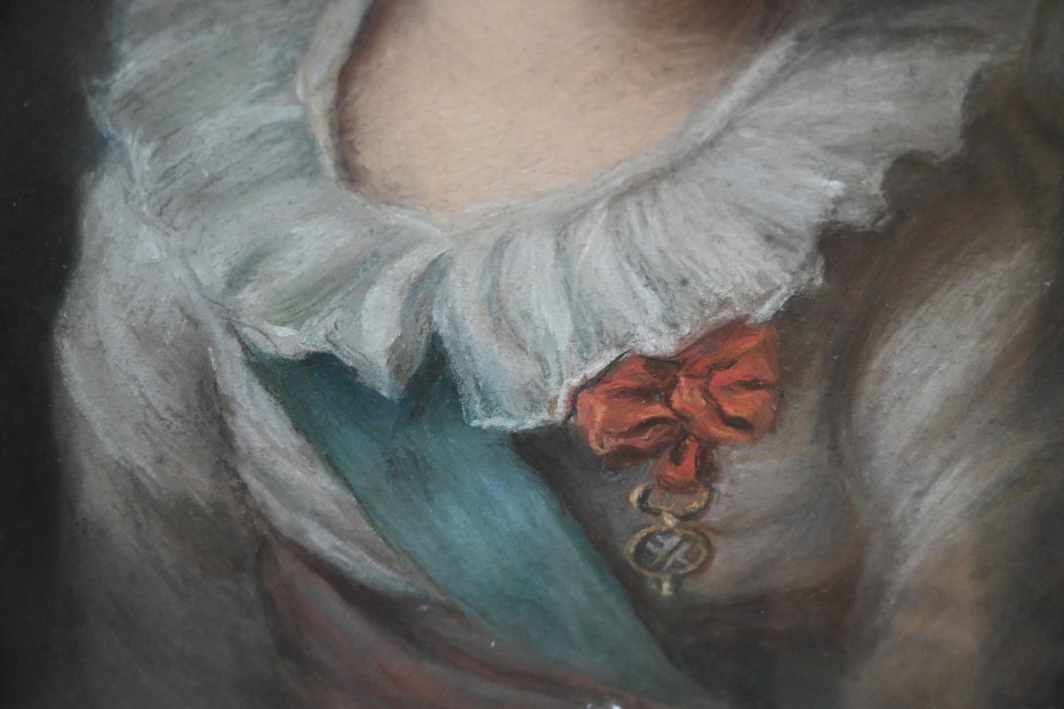 Rare pastel  XVIII, de Louis Joseph de France , dauphin de France , suiveur de Vigée Lebrun-photo-4
