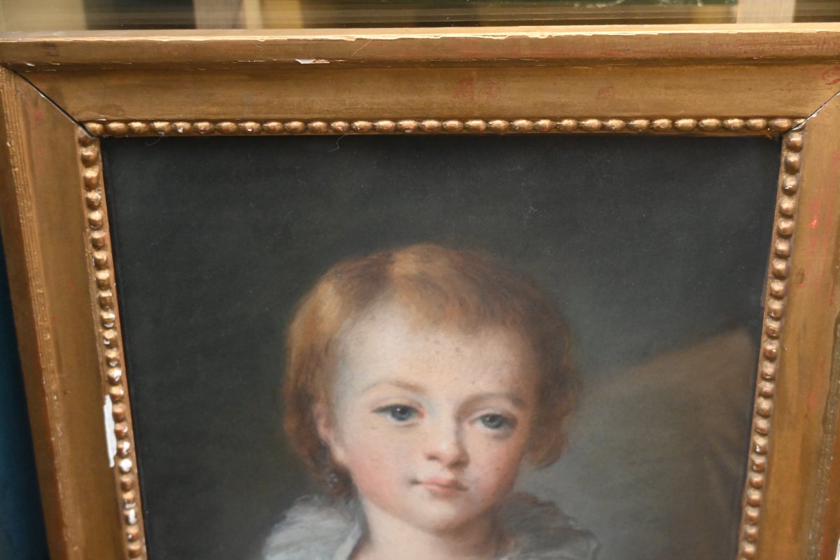 Rare pastel  XVIII, de Louis Joseph de France , dauphin de France , suiveur de Vigée Lebrun-photo-7