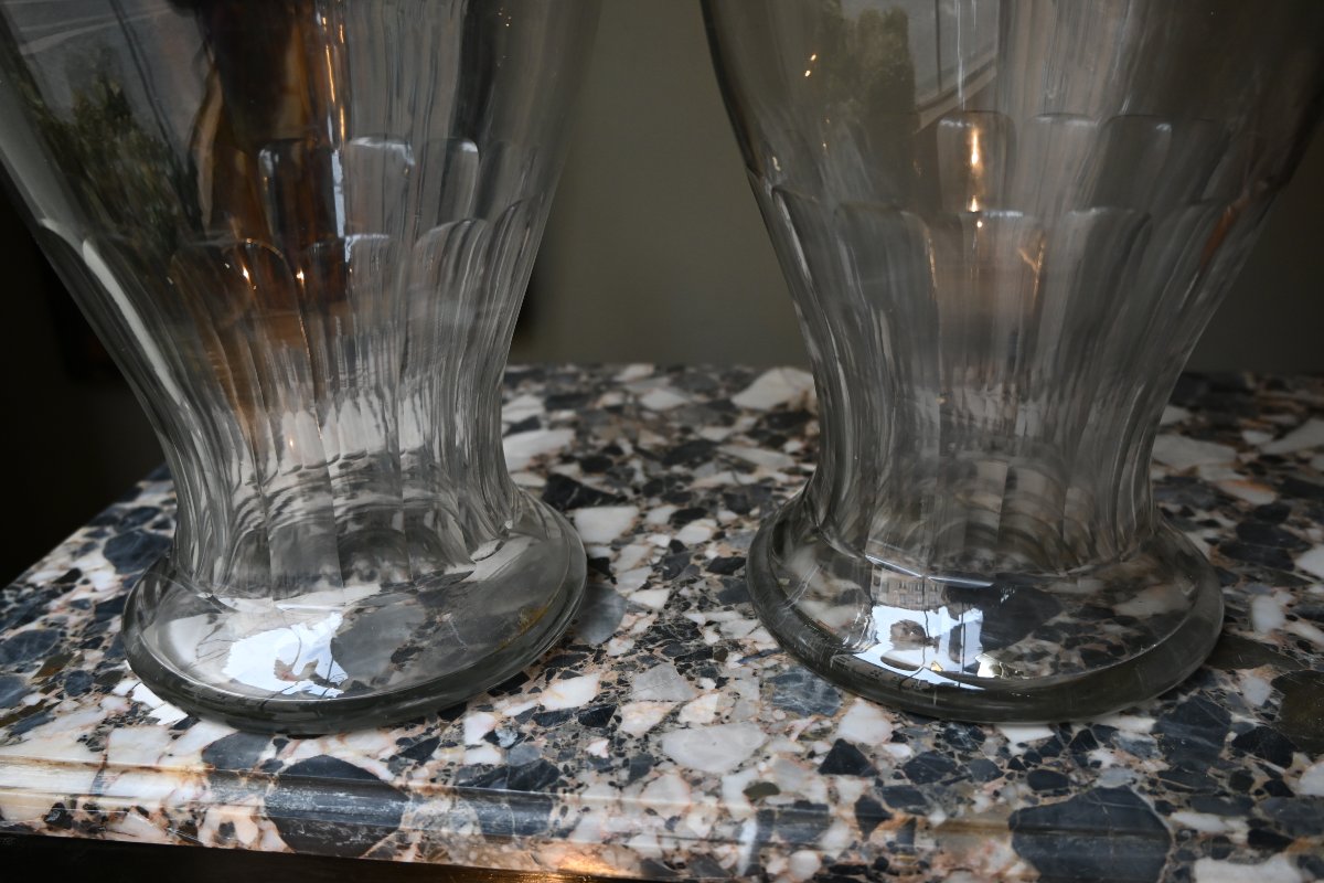 Pair Of Large Lidded Bowls Or Jars, 19th Century-photo-3
