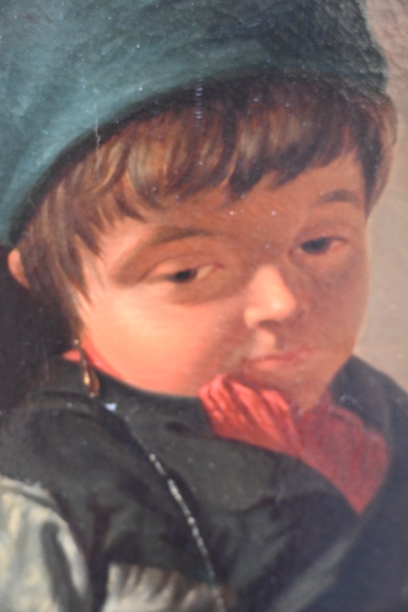 Portrait Of A Young Chimney Sweep, Oil On Canvas, 19th-century School-photo-2