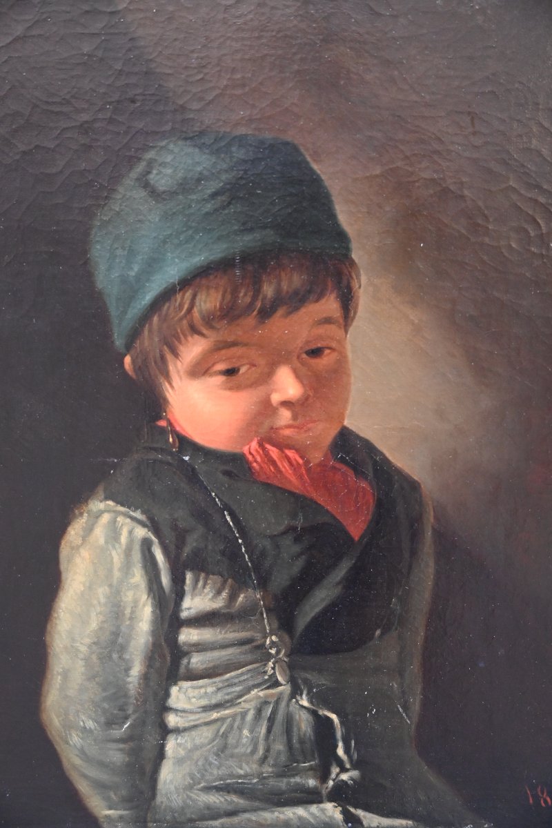Portrait Of A Young Chimney Sweep, Oil On Canvas, 19th-century School