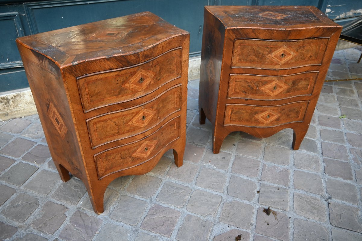 Paire de commodes italiennes du XVIII  -photo-4