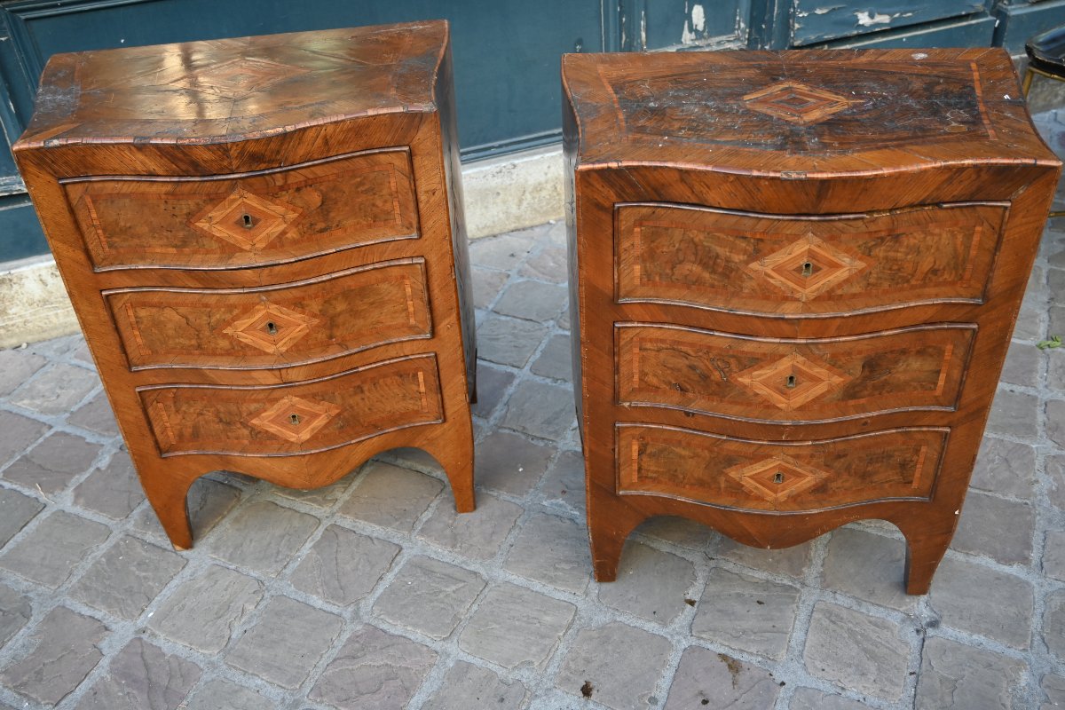 Paire de commodes italiennes du XVIII  -photo-5