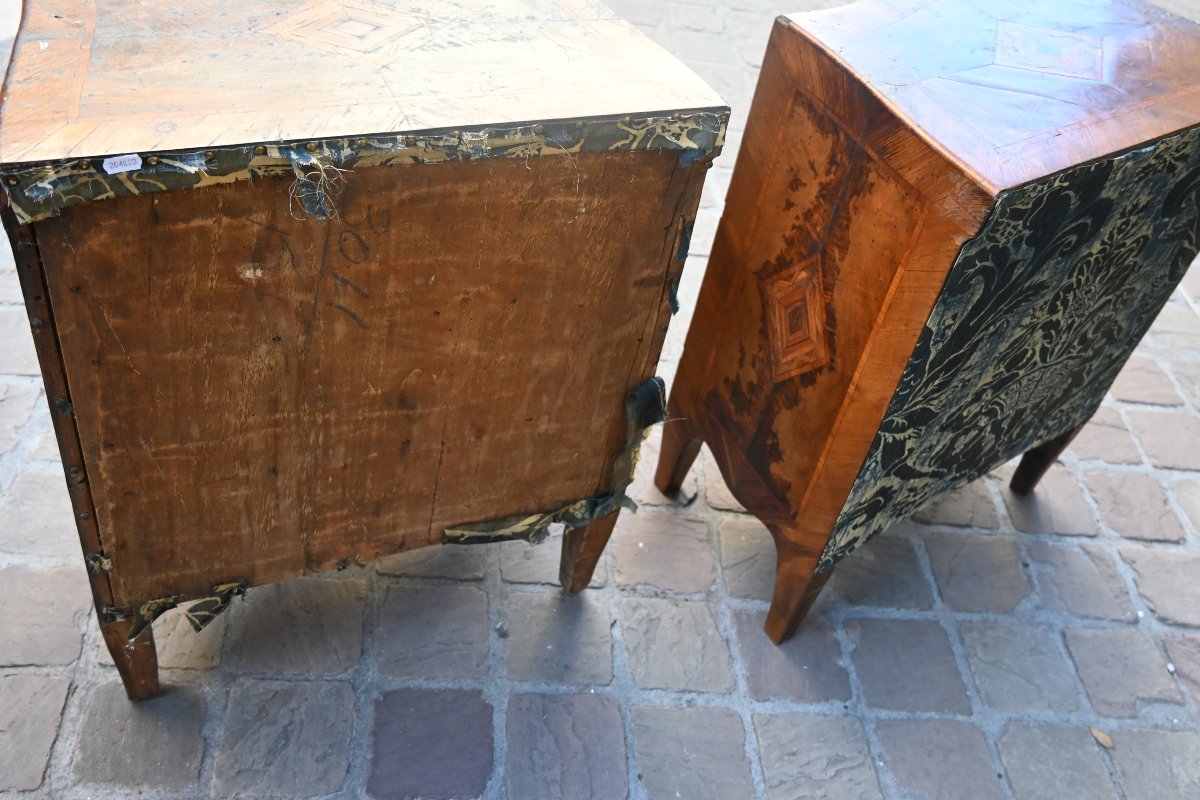 Paire de commodes italiennes du XVIII  -photo-7