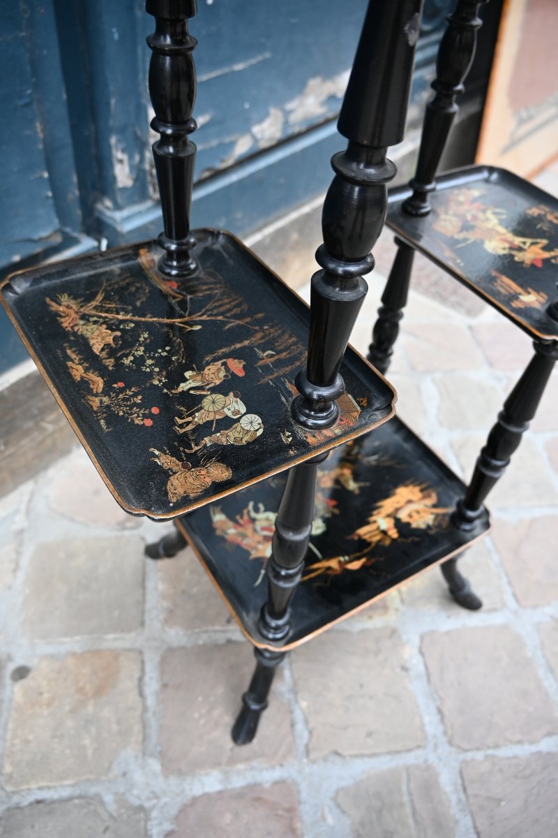 Petite table en carton  à plateaux dans le gout de la Chine XIX-photo-2