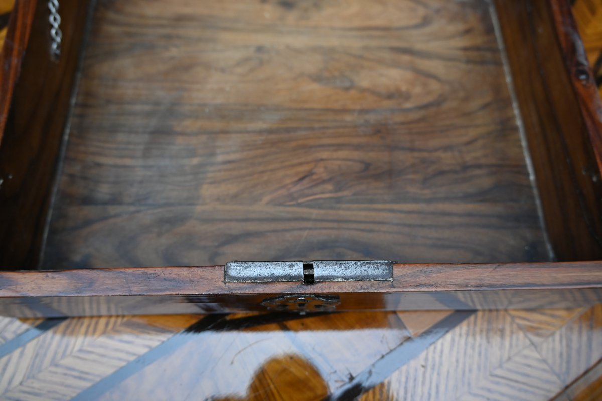 Coffret  en bois de placage d époque Louis XIV-photo-3
