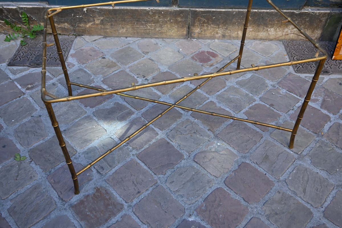 Elégante table basse , bronze et laque , Maison Jansen ou Baguès-photo-1