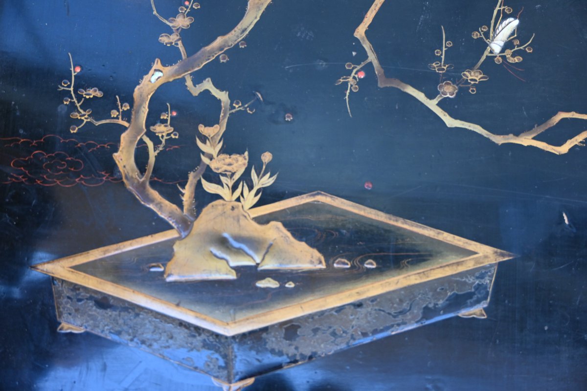 Elégante table basse , bronze et laque , Maison Jansen ou Baguès-photo-7