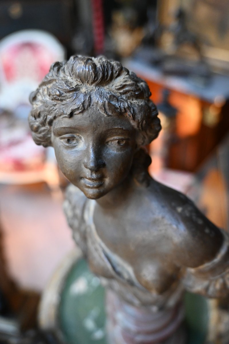 Joseph-Charles Marin , buste en terre cuite jeune fille -photo-6