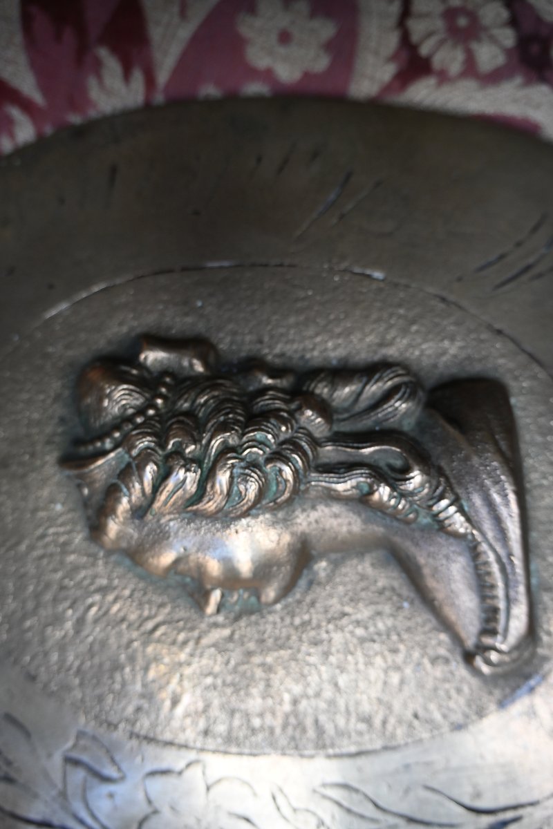 Marie -Antoinette , plaque en bronze , profil de la Reine , fin XVIII-photo-3