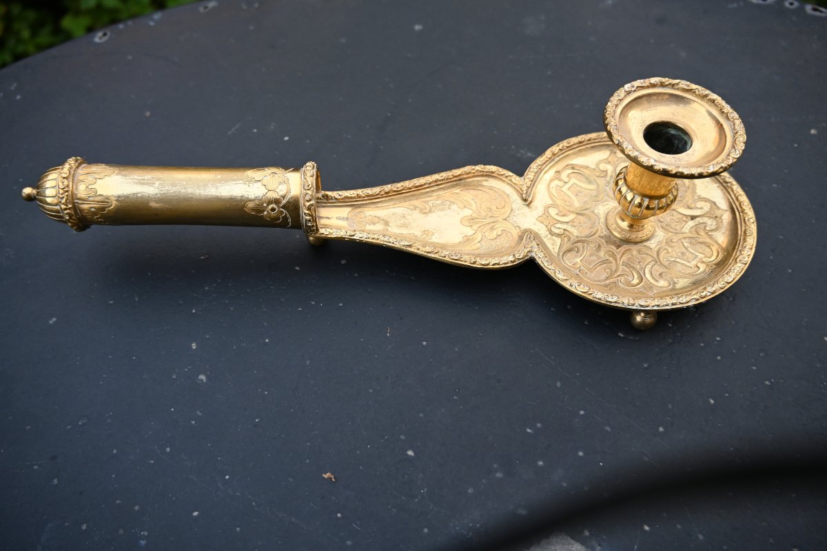 Rare Early 19th-century Empire-style Bishop's Candlestick-photo-3