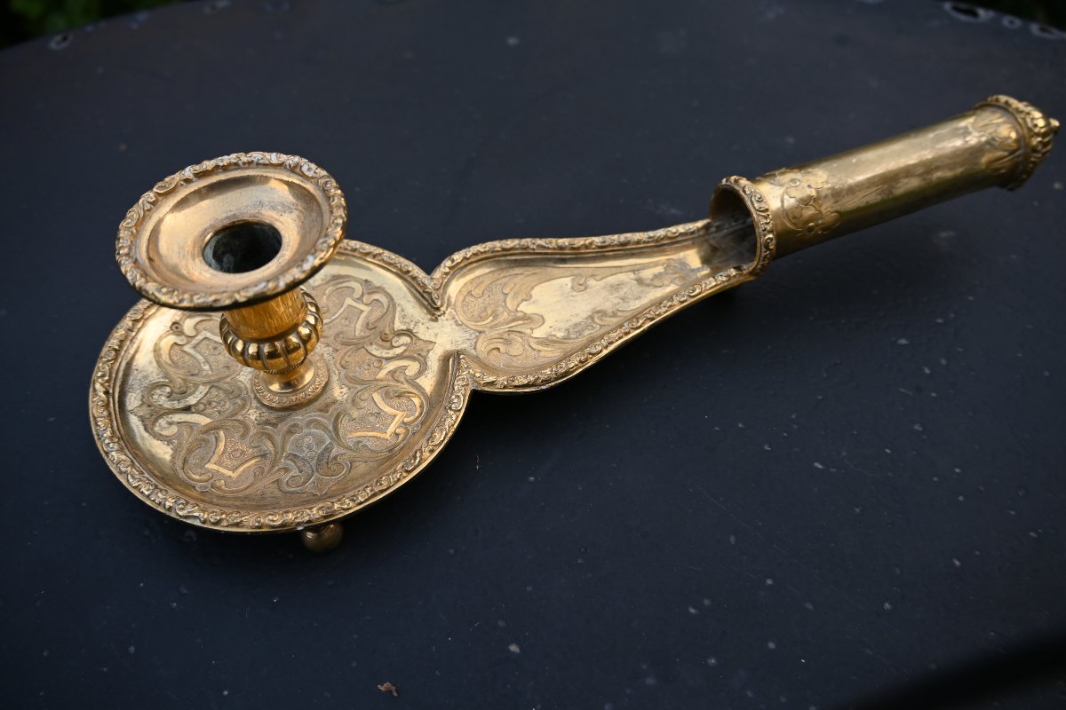 Rare Early 19th-century Empire-style Bishop's Candlestick-photo-2