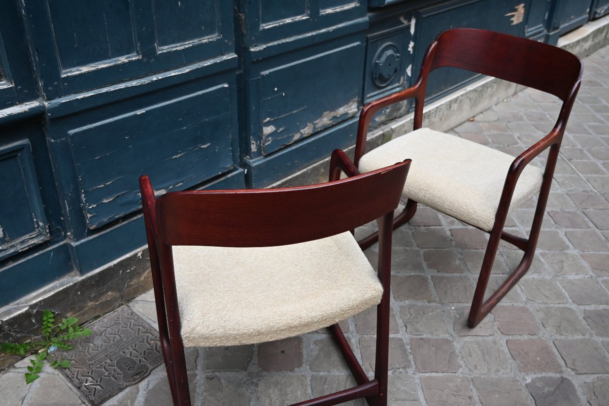 Pair Of Sled-style Armchairs Based On Baumann's Design-photo-7