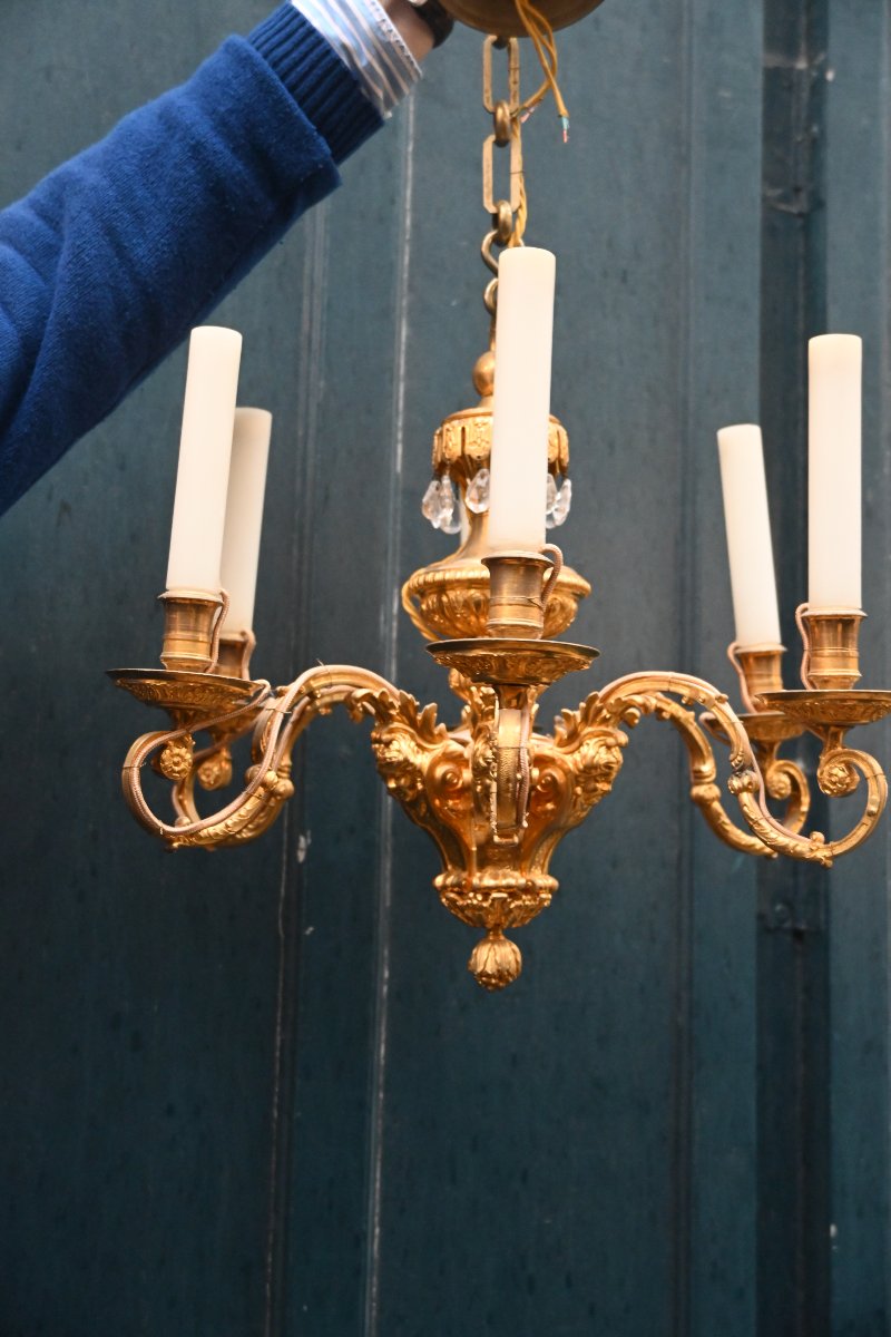 Louis XIV-style Bronze Chandelier   Boulle Style -photo-1