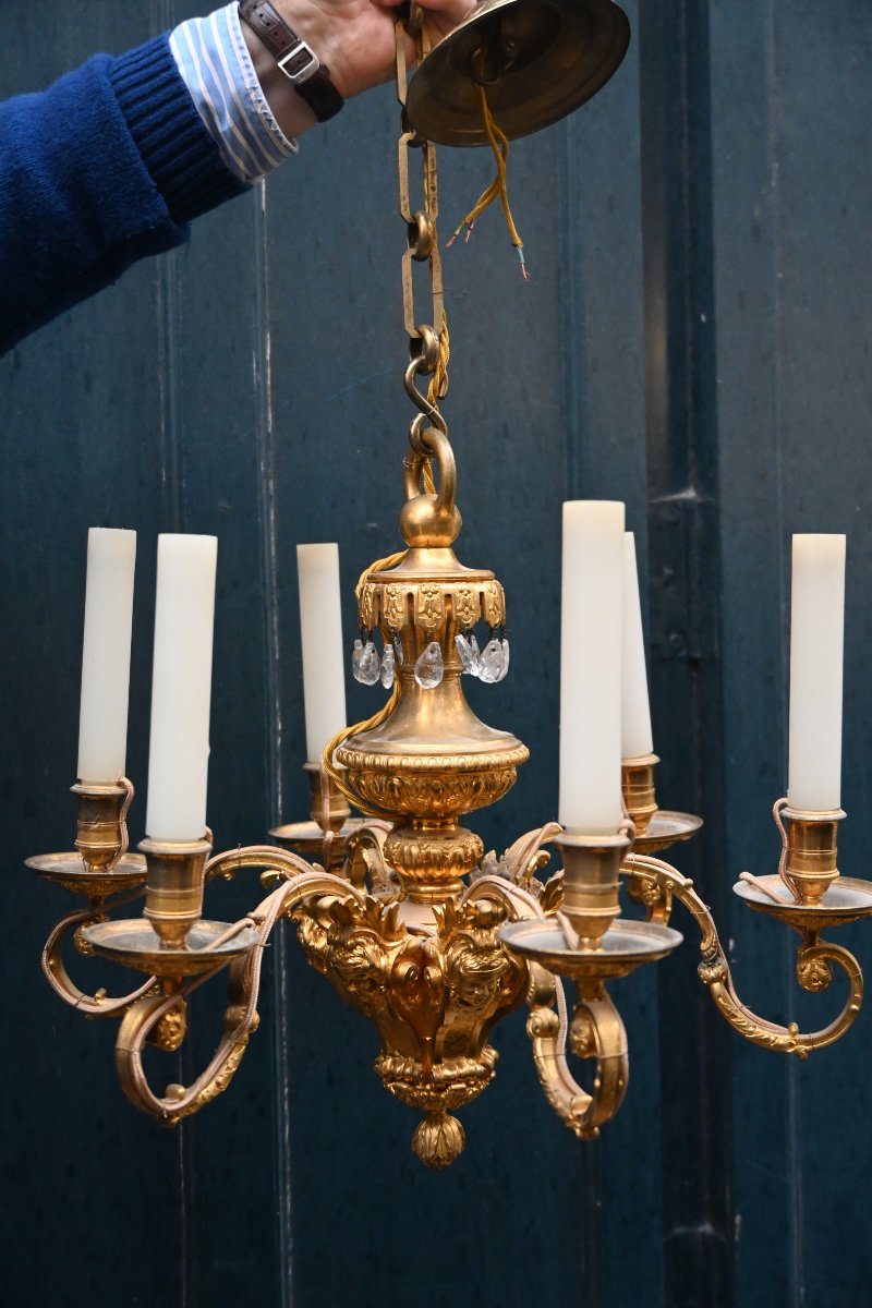 Louis XIV-style Bronze Chandelier   Boulle Style 