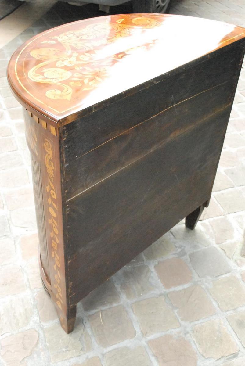 Meuble Demi Lune, Marqueterie , Hollande -photo-4