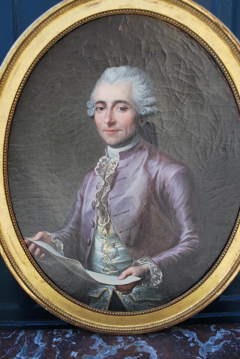 Portrait D Homme De La Fin XVIII