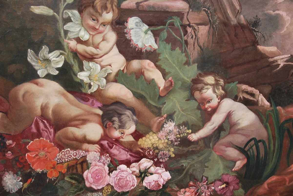 Oil On Canvas: Putti Games, XVIII-photo-3