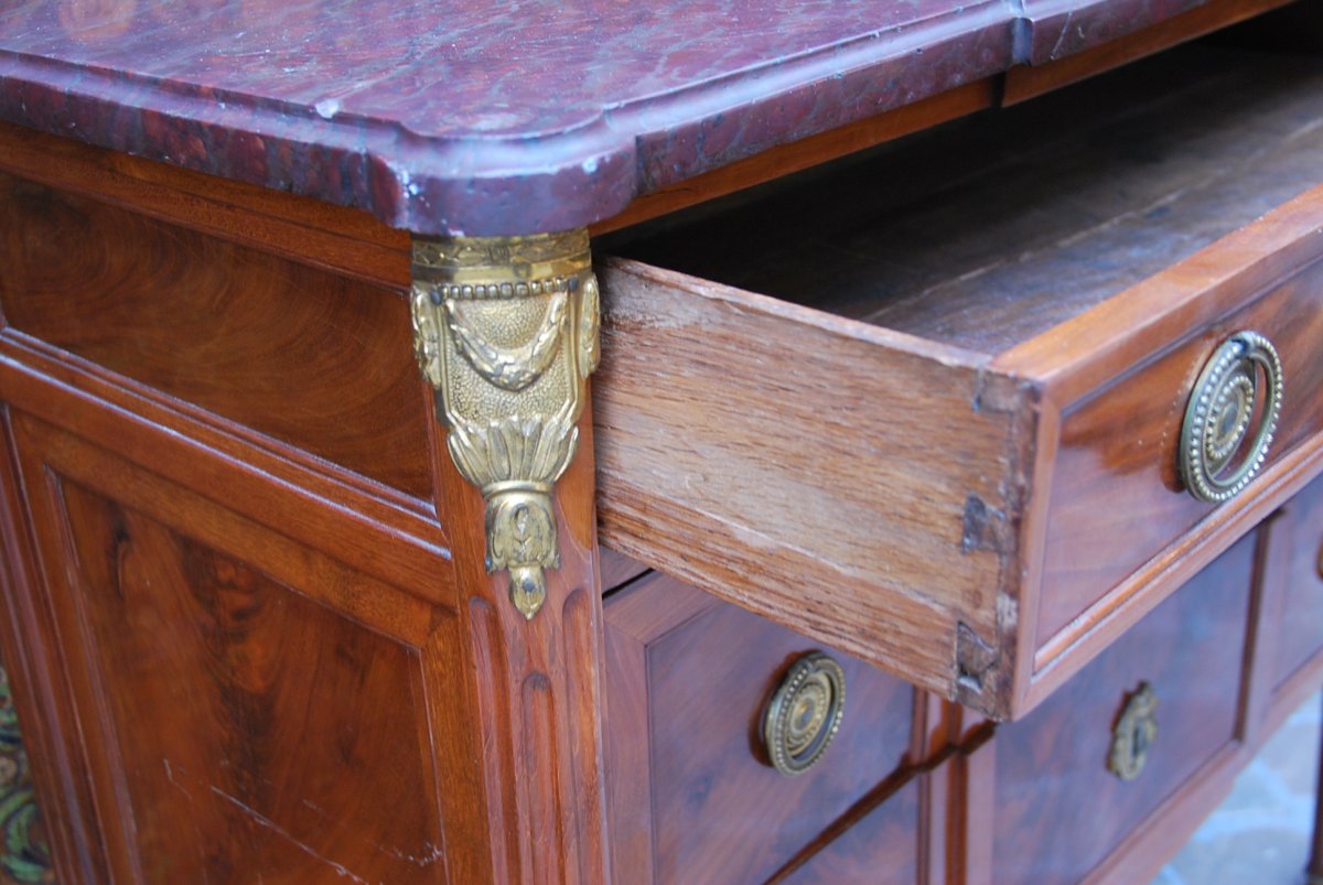 Commode En Acajou D époque Louis XVI Estampillée De Ohneberg -photo-7