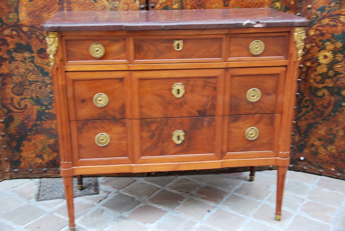 Commode En Acajou D époque Louis XVI Estampillée De Ohneberg -photo-8