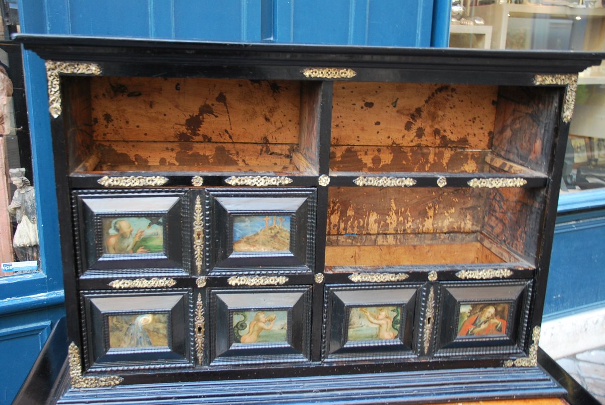 Cabinet With Glass Plates églomisé, Spain XVII-photo-4