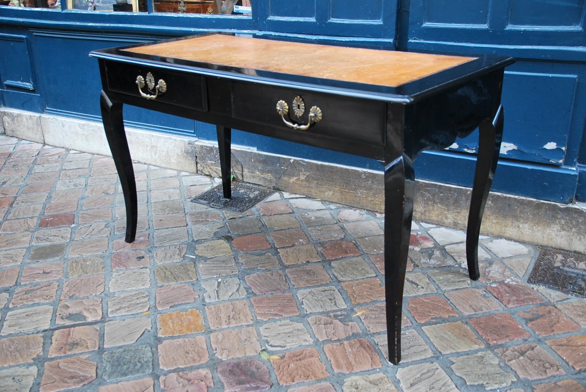 Bureau Plat En Poirier Noirçi D époque Louis XV