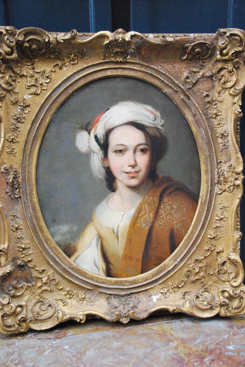 Portrait D A Young Woman In Turban XIX D After Murillo
