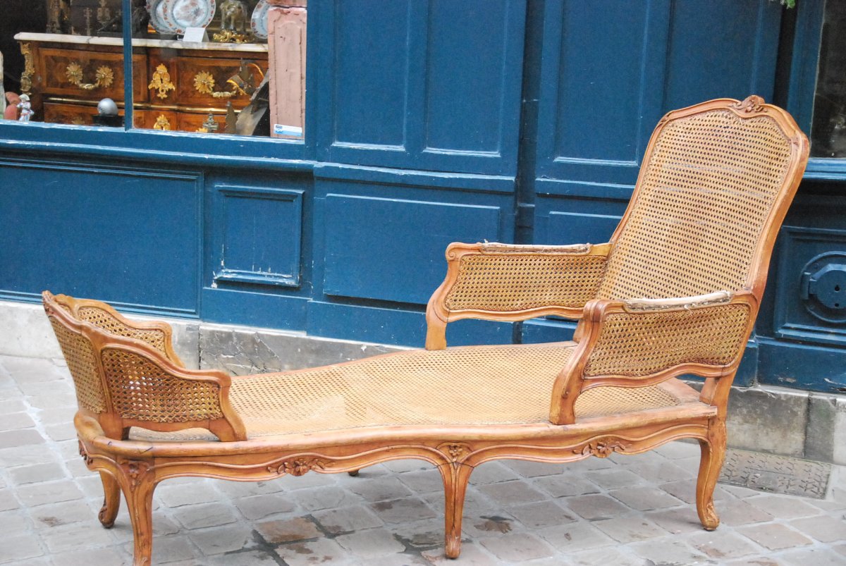 Beautiful Chaise Longue In Natural Wood D Louis XV .xviii-photo-2